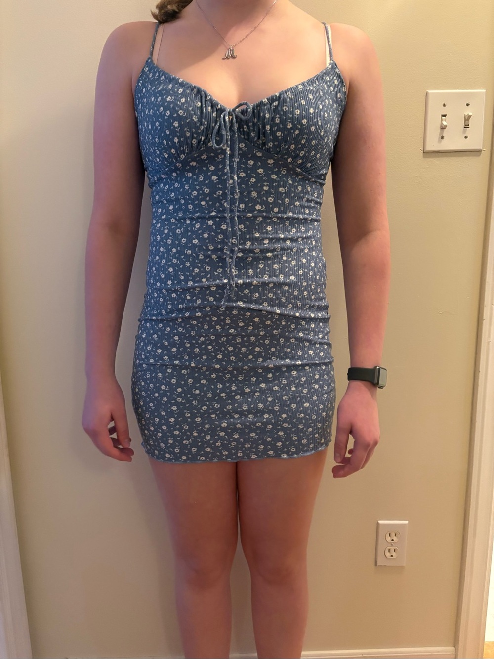Lovely Day Blue Floral Tie-Front Mini Dress